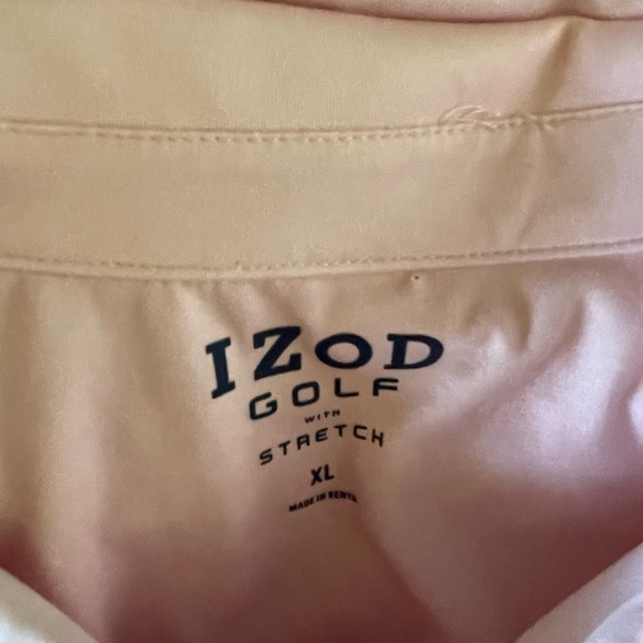 Izod Striped Golf Polo Shirt in Rose Shadow Pink - Picture 5 of 8